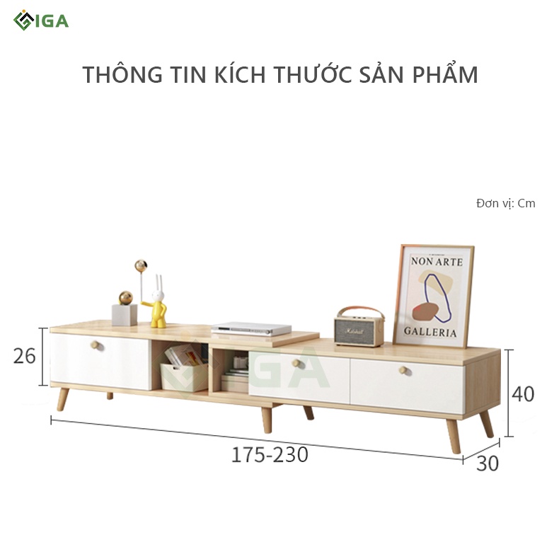 Kệ tivi gỗ phòng khách IGA thiết kế hiện đại sang trọng - GP218