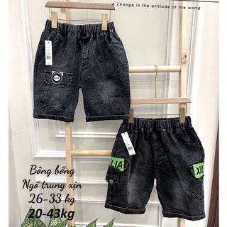 Quần short jean đại cồ cho bé trai hàng xuất khẩu cao cấp bé trai 25-47kg, quần bò lửng cho bé trai