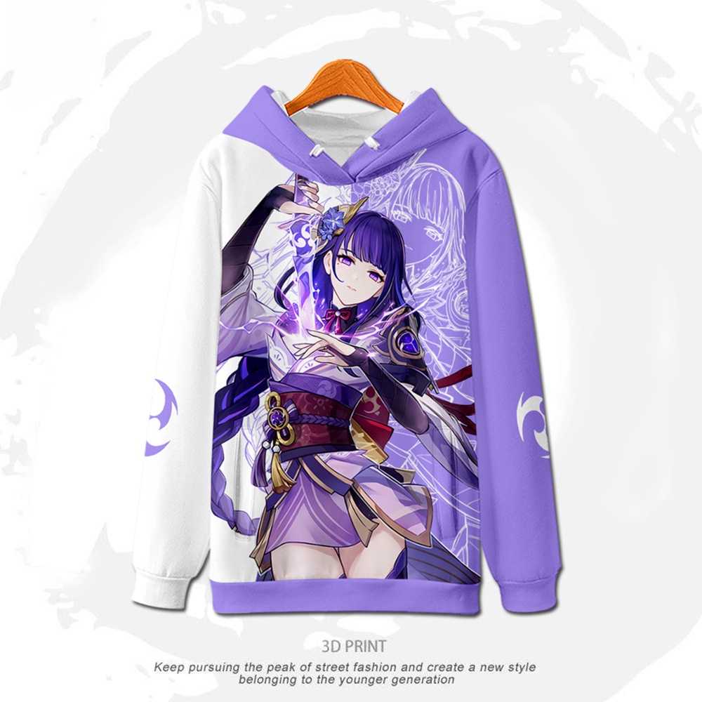 Yuanshen General Thunderbolt cos Anime Áo Nỉ Hai Chiều Ấn Tượng Cho Nam