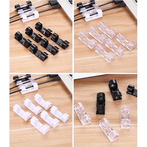 BỘ 20 MIẾN NẸP CỐ ĐỊNH DÂY ĐIỆN, SẠC, CÁP - KẸP CHỐNG RỐI DÁN TƯỜNG - KEO 3 M