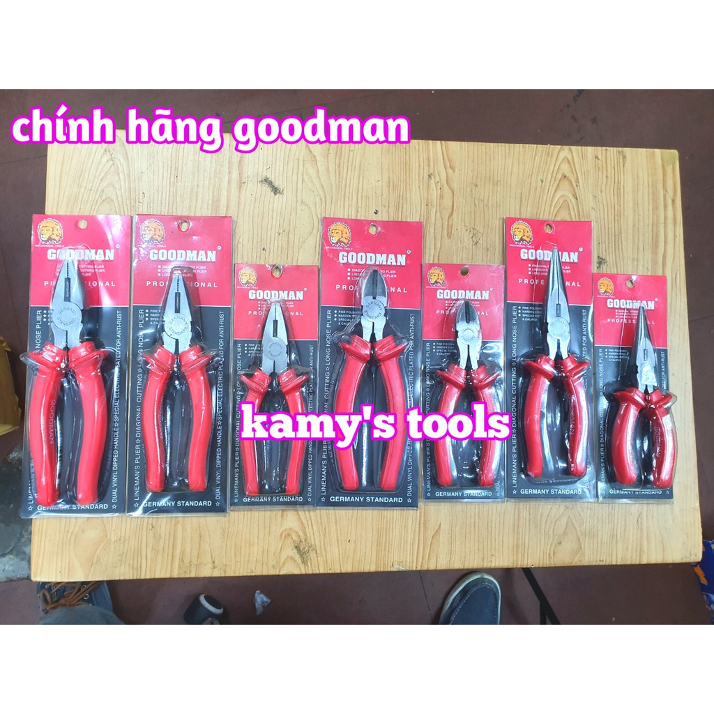 Combo 3 Kìm Điện Kìm Cắt Kìm Nhọn Goodman 6 Inch Và 8 Inch (Hàng Chính Hãng)