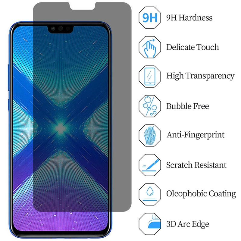 Kính Cường Lực Chống Nhìn Trộm Bảo Vệ Màn Hình Cho Honor 8 9 10 8c 8x 9x 9i X10 9 Lite