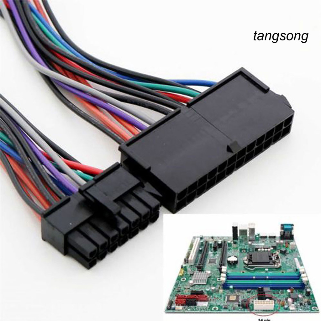 DDBG_Power Cable Compatibility Long Service Life 24 Pin to 14 Pin Transfer Computer Power Extension Cable for Computer for Lenovo M92P/M93P/H530/Q77/B75/A75/Q75