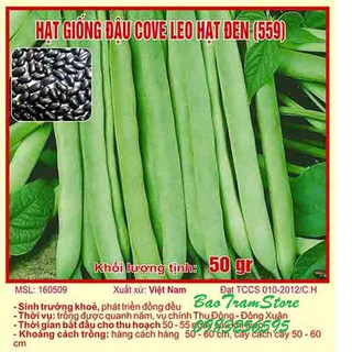 Bán buôn, bán lẻ - Hạt giống đậu cove leo hạt đen gói 50 gram xuất xứ Việt Nam tại thietbinhavuon_chất lượng.