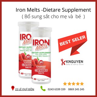 Sắt ngậm Iron Melt 50 viên của Úc (Date mới nhất) Hàng Air