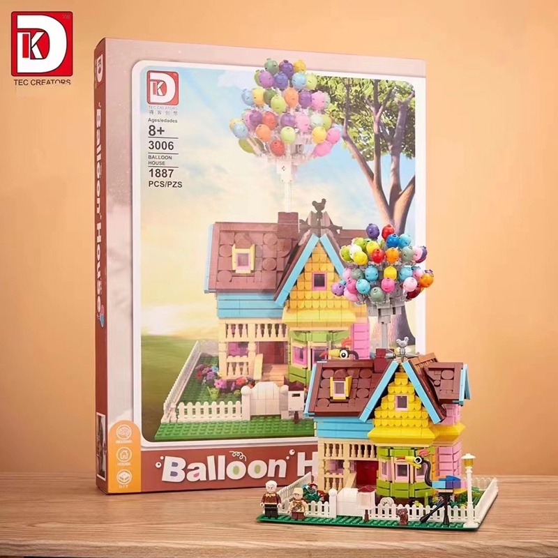 Đồ chơi Lắp ráp Mô hình DK3006 Creative Cartoon Movie Scenes Balloon Flying House Nhà bóng lớn