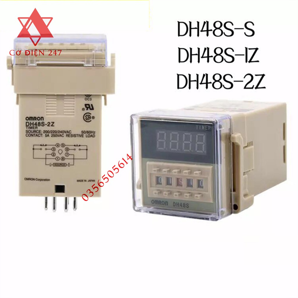 Rơle thời gian (Timer) Omron DH48S-1Z DH48S-2Z, DH48S-S (Kèm đế) Relay thời gian Công tắc hẹn giờ DH48S