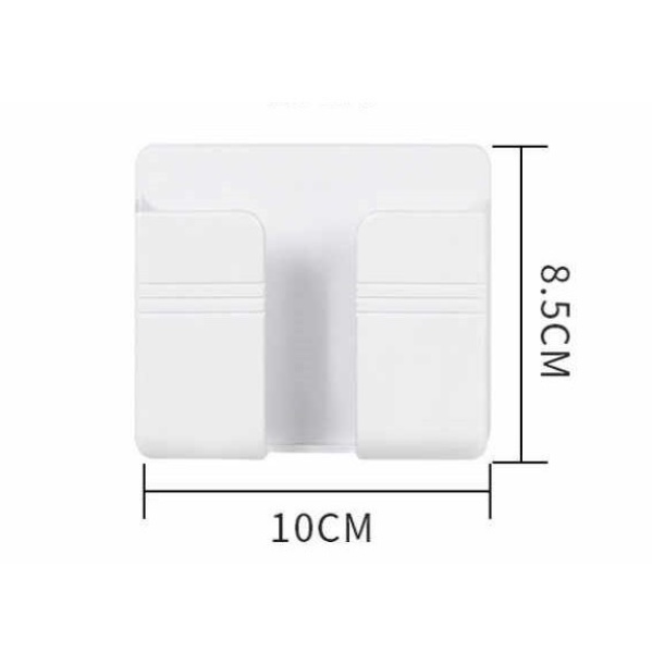 Kệ Dán Tường Để Remote, Đồ Dùng/ Giá Đỡ Sạc Điện Thoại Có Móc Treo Giữ Dây Điện