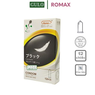 Bao cao su Romax siêu mỏng trơn truyền nhiệt nhanh - Hộp 12 bao