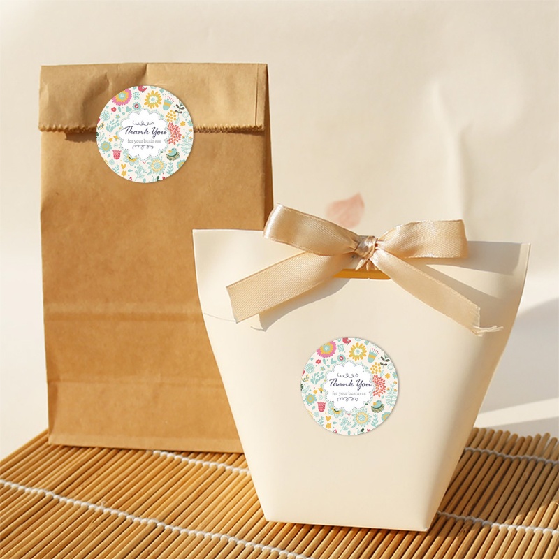 Bộ 500 Nhãn Dán Tròn In Chữ Thank You Dùng Trang Trí Gói Quà