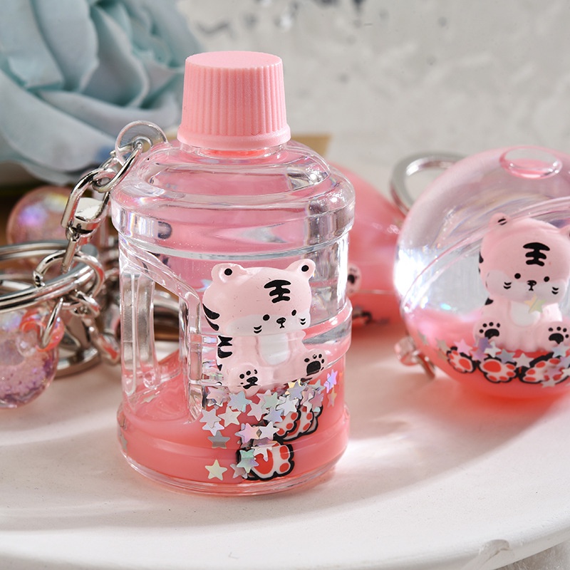 Móc Khóa acrylic Hình Chú Hổ Nhỏ Lấp Lánh