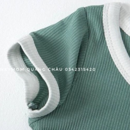 BỘ CỘC VIỀN TRẮNG THUN TĂM MÁT LẠNH MINKY MOM QUẢNG CHÂU CHO BÉ TRAI BÉ GÁI