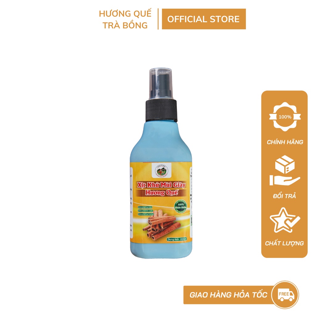 Xịt Khử Mùi Giày Hương Quế Trà Bồng 200ml