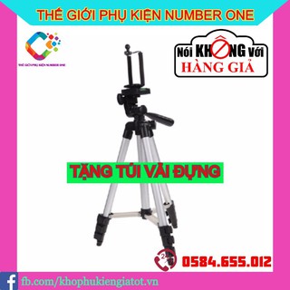 [Nhôm Chịu Lực] Gậy Tripod 3110A, Giá Đỡ 3 Chân Có Kẹp Giữ Điện Thoại,Thước Cân Bằng, Nhôm Chịu Lực Tặng Túi Vải Đựng