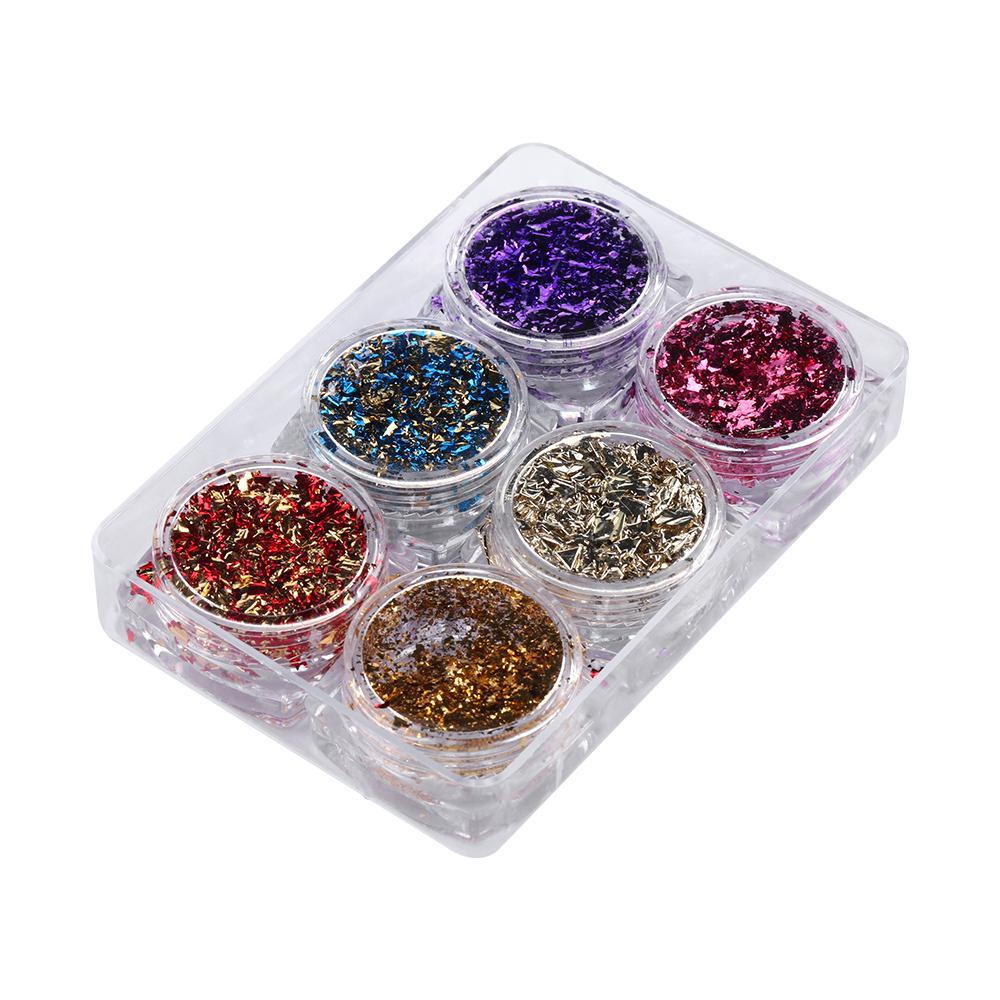 XIANTIN Hộp Kim Tuyến Lấp Lánh Trang Trí Móng Tay Thời Trang