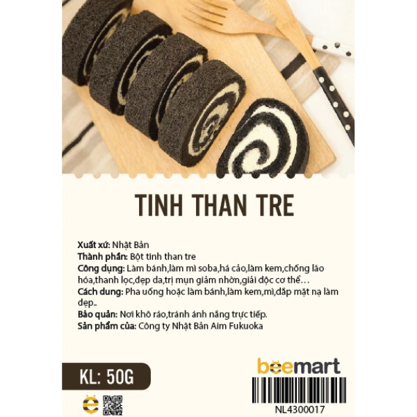 Bột tinh than tre nguyên chất Nhật Bản 50gr