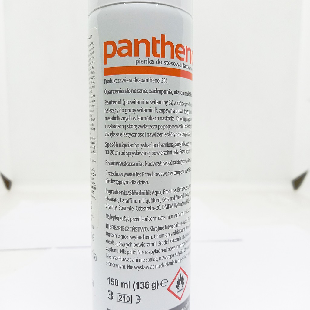 Panthenol Foam chai xịt 150ml - Xịt bỏng da và làm dịu da