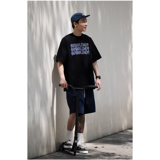 Áo phông from rộng holiday áo thun tay lỡ cổ tròn from rộng vải cotton Semir