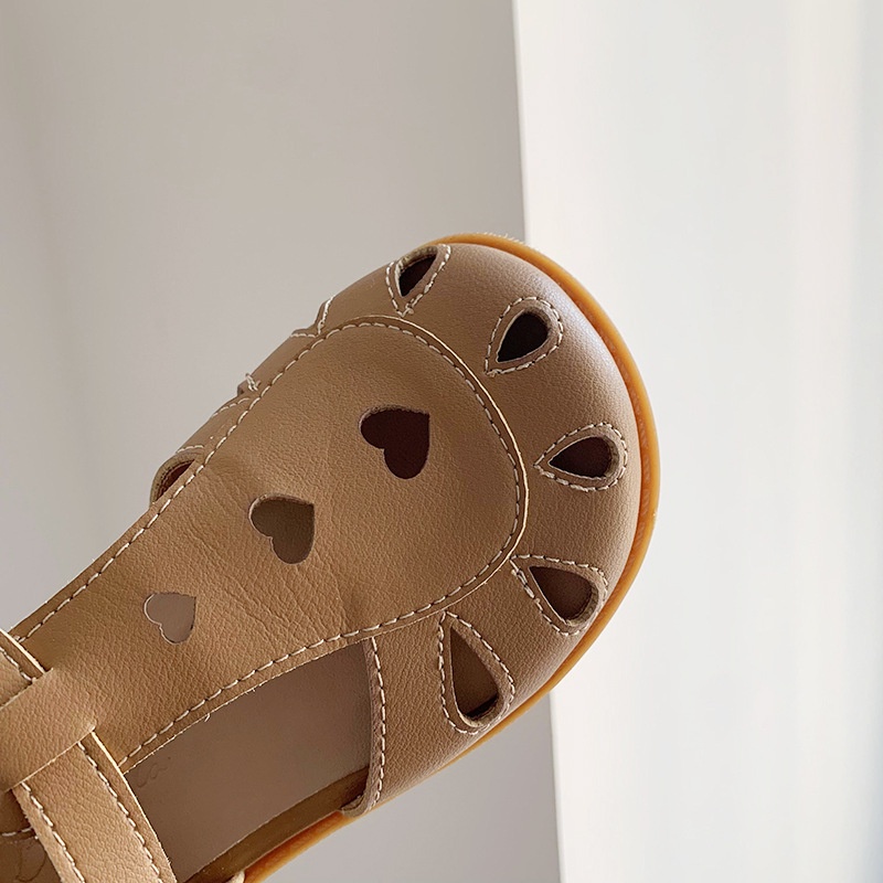 Giày Sandal Da Đế Mềm Thoải Mái Phong Cách Roman Cho Bé Gái