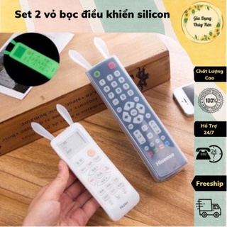 Set 2 vỏ bọc điều khiển silicon, bọc remote tivi, và bọc điều khiển máy lạnh, điều hòa