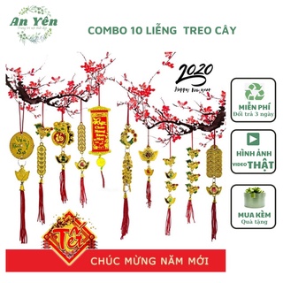 Combo 10 liễn treo cây đào cây mai trang trí tết (10 mẫu khác nhau)