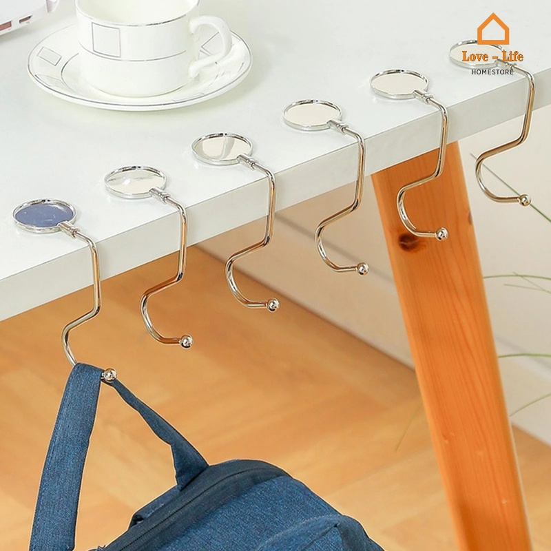 Móc Treo Túi Xách Bằng Thép Không Gỉ Đa Năng Có Thể Gấp Gọn Tiện Dụng