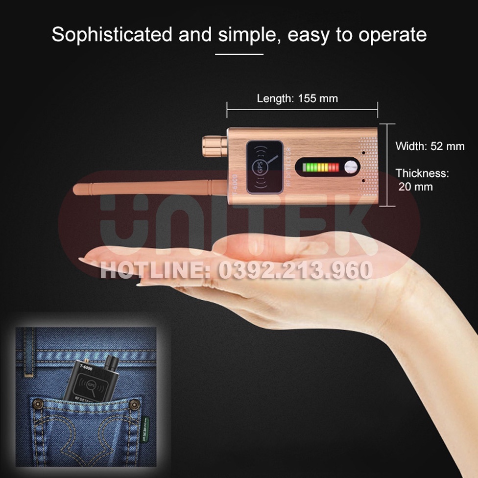 Máy Dò Phát Hiện Theo Dõi Camera, GPS, Định Vị Detector T6000