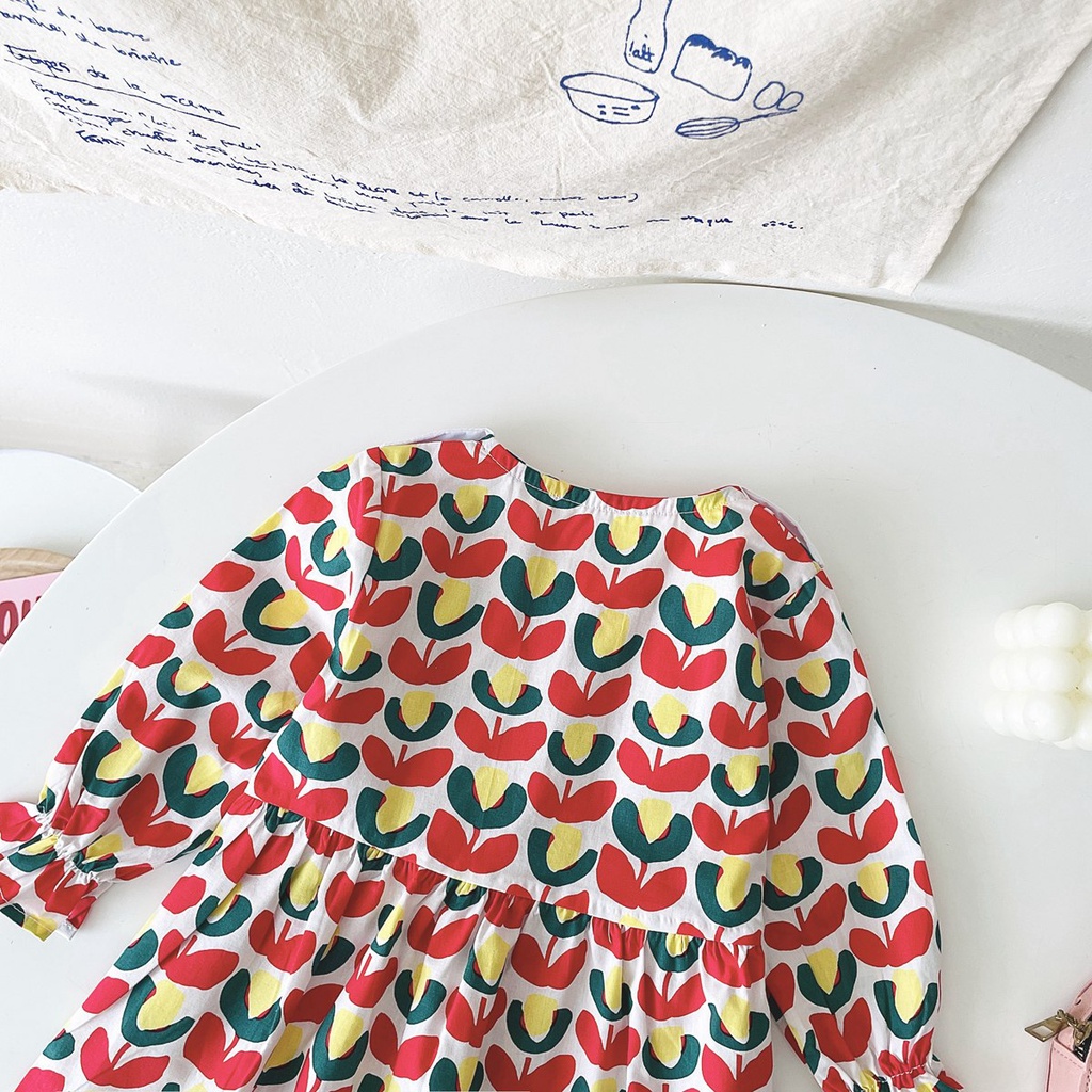 Sanlutoz Tuỳ tiện Cô gái Ănmặc Mùa xuân Mùa thu Hoa Trẻ em Ăn mặc Ngày lễ