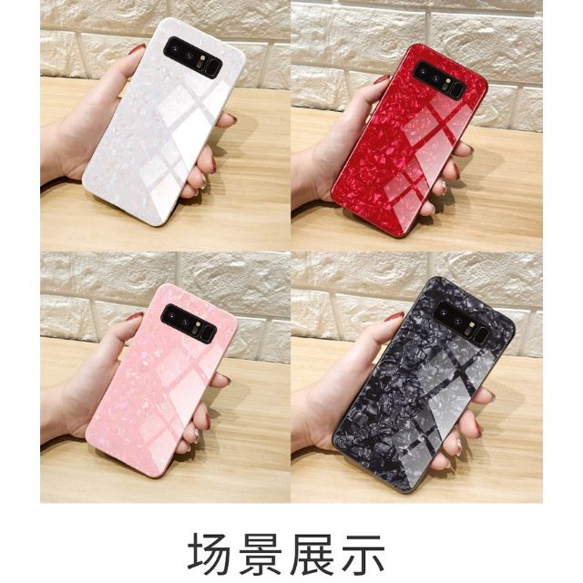 Ốp lưng Galaxy S8 Plus mặt lưng kính họa tiết viền dẻo bảo vệ máy