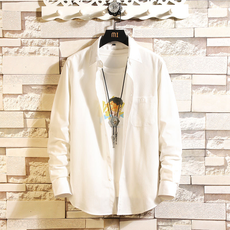 Men's Corduroy Long-sleeved Shirt Korean Style Slim Business Casual Shirt