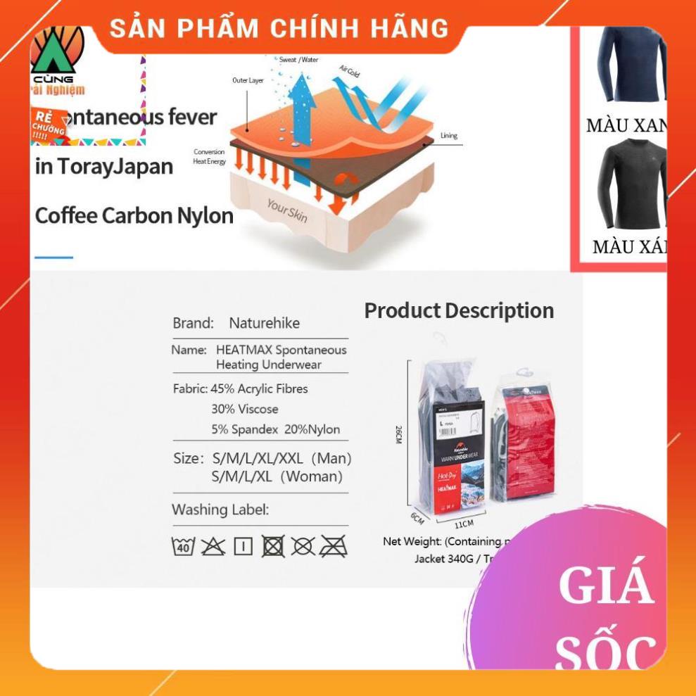 Áo Giữ Nhiệt Sinh Nhiệt HEATMAX Nam Thu Đông NHANH KHÔ Và Khóa Nhiệt Cực Nhanh NatureHike NH19FS023