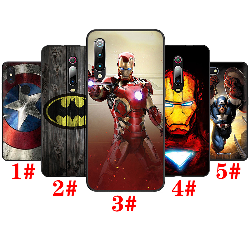 Ốp Điện Thoại Silicon Mềm Hình Iron Man Batman Captain America Xa101 Cho Redmi Note 5 6 7 8 9 Pro Max 8t 9s