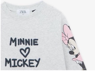 Áo nỉ zara minie & Mickey
