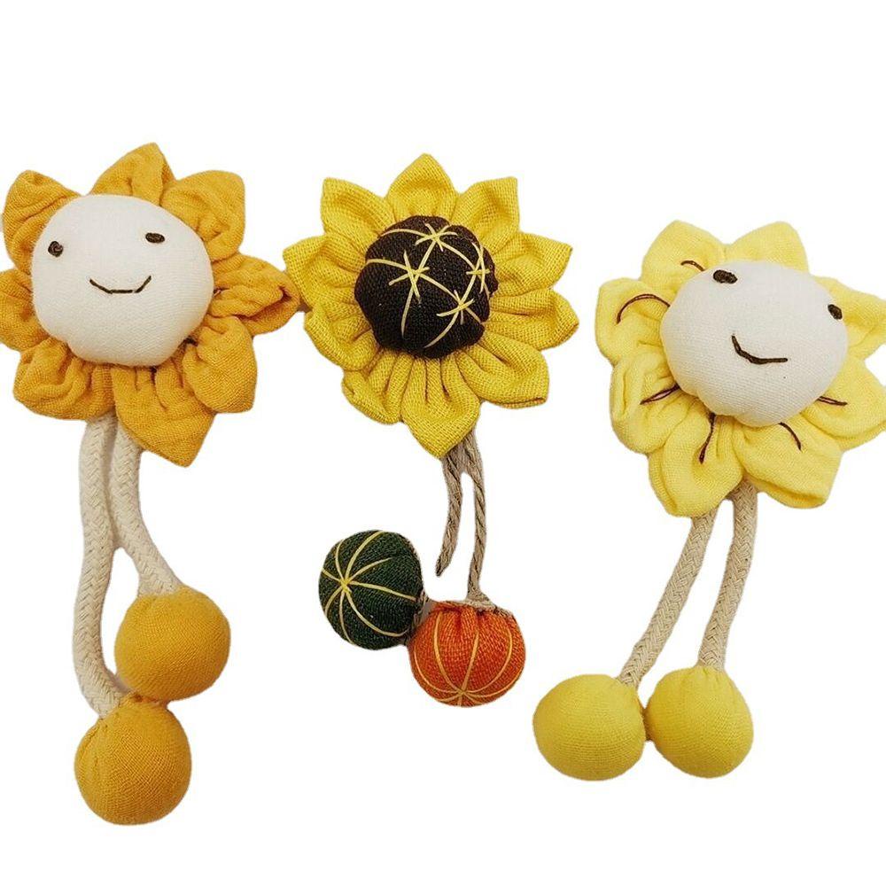 Aaron1 Phụ Kiện Móc Điện Thoại Hình Hoa Hướng Dương Mặt Cười Bằng Vải