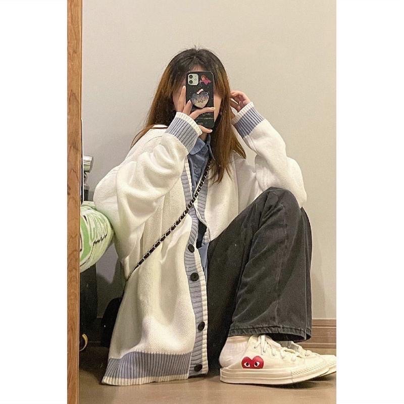 Áo len cardigan hoa dễ thương 🌸