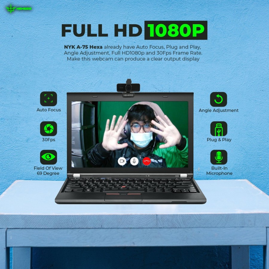 Webcam Nyk A75 Hexa Full Hd 1080p Nemesis A-75 Fullhd | BigBuy360 - bigbuy360.vn