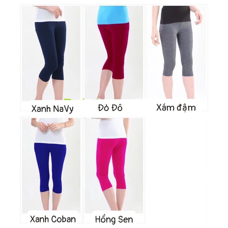 BIGSIZE- Quần lửng dưới gối legging thun thái lan mạc RAINBOW