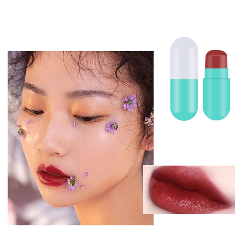 (Hàng Mới Về) Son Môi Dưỡng Ẩm Chống Dính Cốc Chống Thấm Nước Thiết Kế Hình Viên Thuốc Độc Đáo