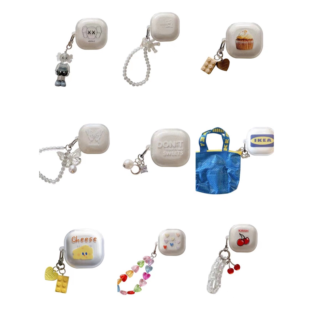 Vỏ bọc bảo vệ hộp sạc tai nghe Samsung Galaxy Buds Live/ Pro/ 2 TPU dẻo trong suốt có mặt treo