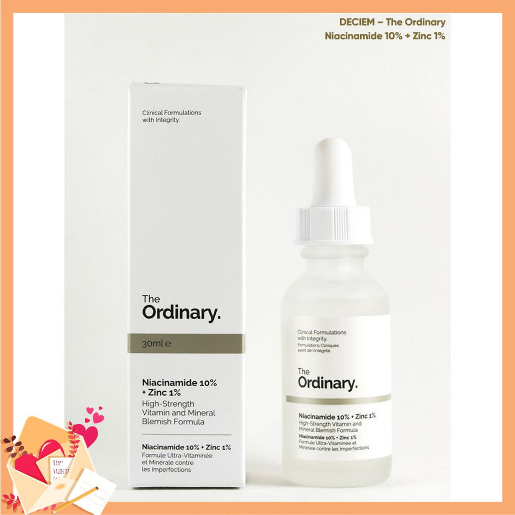 Ordinary Serum sáng da, se khít lỗ chân lông Niacinamide 10% + Zinc 1% ngừa mụn 30ml Chính hãng