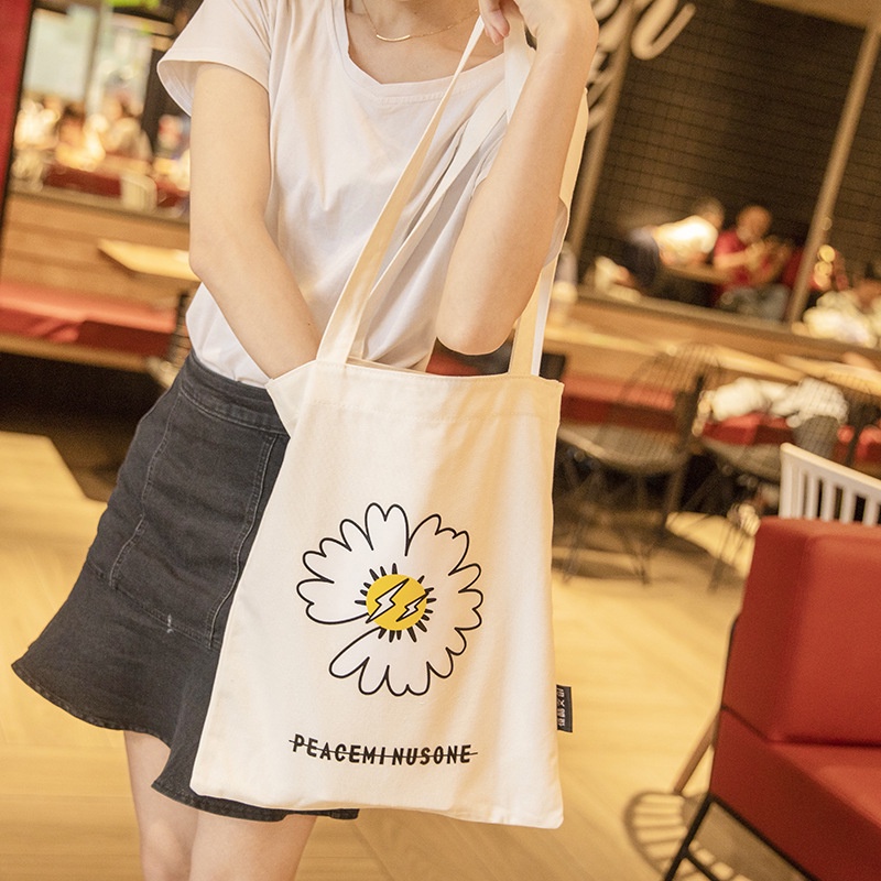 Túi vải canvas giá rẻ thời trang đeo vai đựng đồ cá nhân, đi biển hoặc đựng cơm