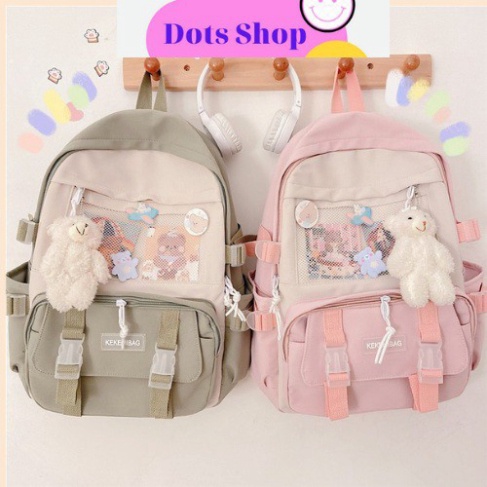 Balo Học Sinh Cấp 2 Cấp 3 Cặp Sách Nữ Nam Đi Học Ulzzang Thời Trang Hàn Quốc Dots Shop Chống Thấm Nước Giá Rẻ - Hàng nhậ