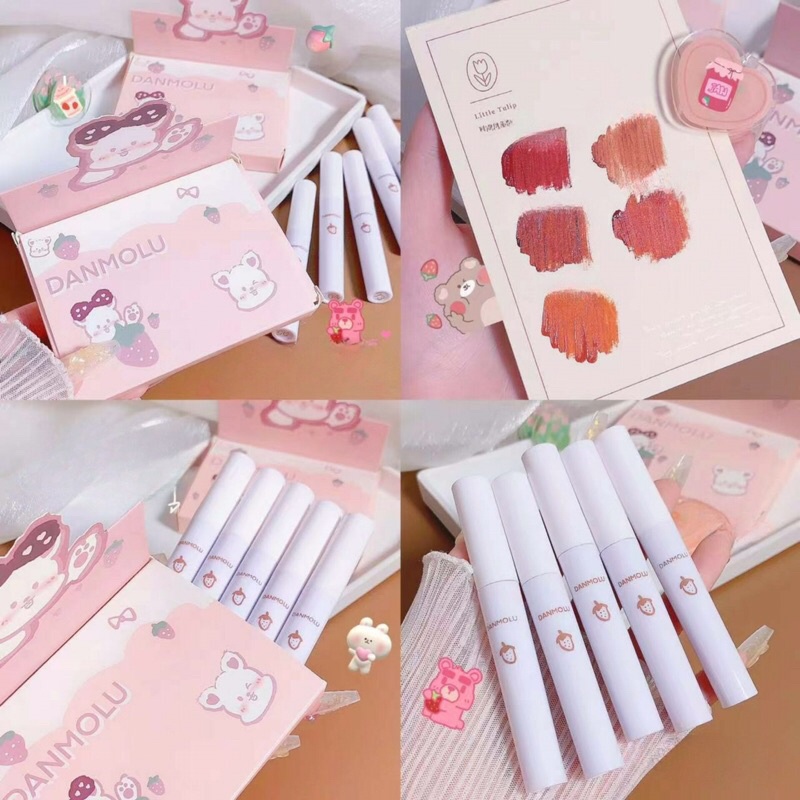 Sét son kem Danmolu hồng 5 cây