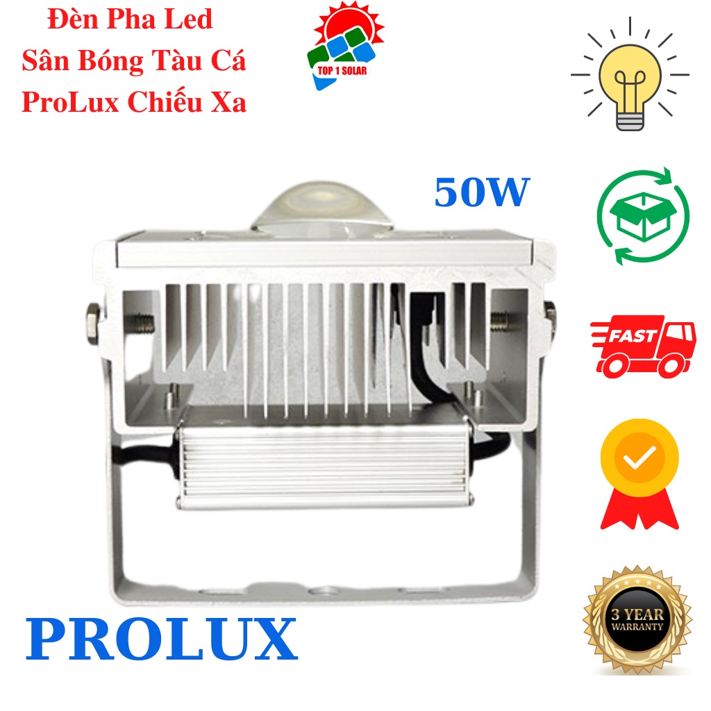 Đèn Pha Led 50W PROLUX Sân Bóng, Sân Tennis Sportlight 1 Mắt, Đèn Tàu Cá Đi Biển Chiếu Xa