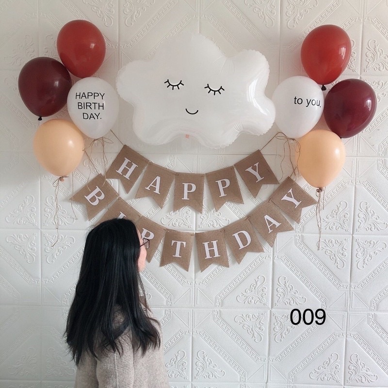 Set trang trí sinh nhật đơn giản [FREESHIP] - Happy birthday