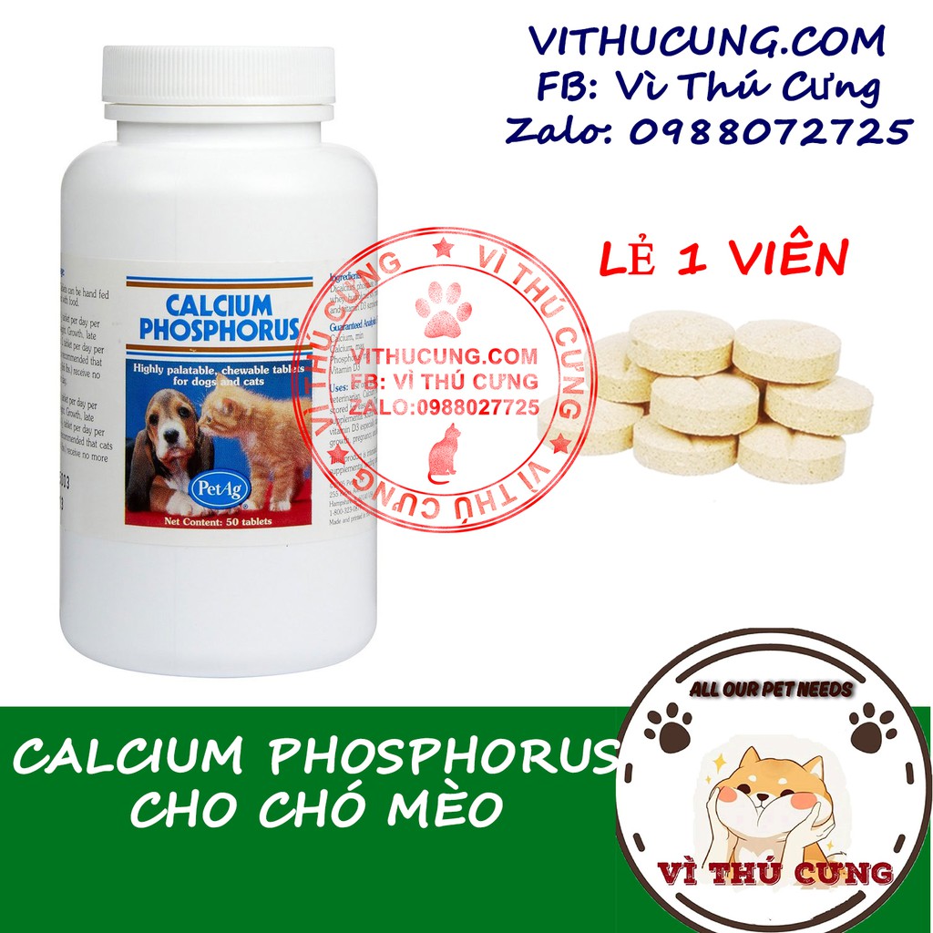 VIÊN CALCIUM PHOSPHORUS CHO CHÓ MÈO