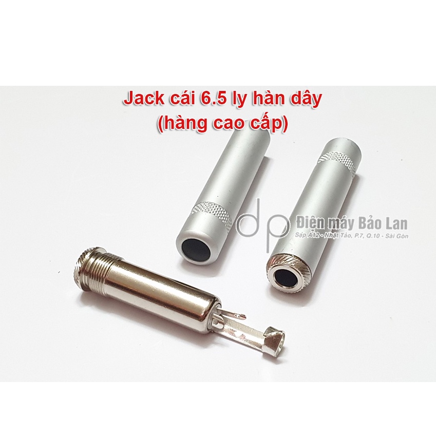 Jack cái 6.5 ly hàn dây, màu bạc, rất chắc và đẹp