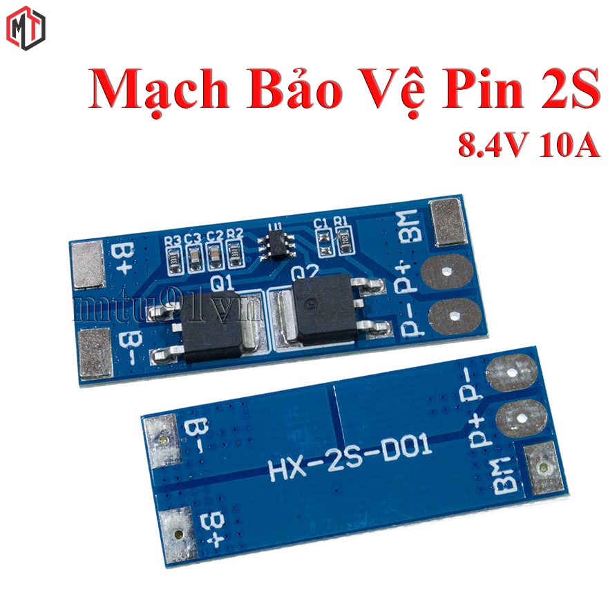 Mạch Bảo Vệ Pin Li-Ion 18650 2S 7.4V - 8.4V 10A 2S-D01 / HX-2S-D01