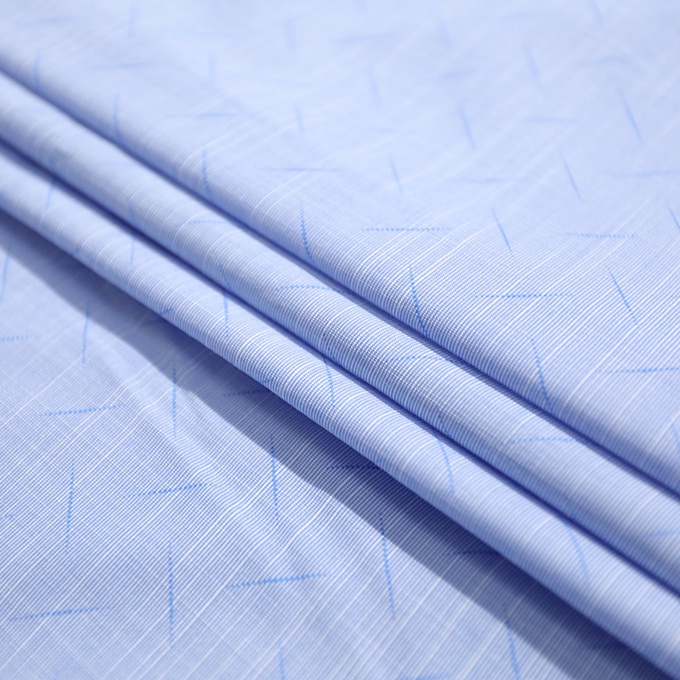 Áo Sơ Mi Nam Công Sở Trung Niên Thương Hiệu Anton Màu Xanh In Họa Tiết Vải Sợi Cotton- Y8561