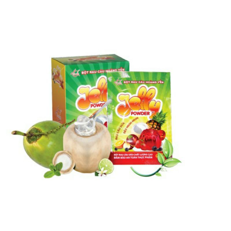 bột rau câu dẻo jelly Hoàng Yến (1 hộp 12 gói)